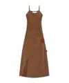 Jw Anderson Logo-appliqué Midi Dress In Brown