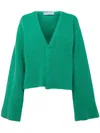 Jw Anderson V-neck Cardigan In Green