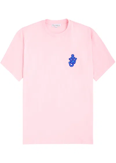 Jw Anderson Logo-appliquéd Cotton T-shirt In Pink