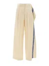 Jw Anderson Logo Band Panel Pants In Beige