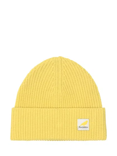 Jw Anderson Logo Beanie In Yellow