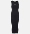 Jw Anderson Anchor Logo Twist Strap Rib Tank Dress In Black
