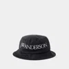 Jw Anderson Logo Bucket Hat In Black