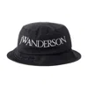 Jw Anderson Logo Embroidered Bucket Hat In Black