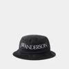 Jw Anderson Logo Bucket Hat In Black