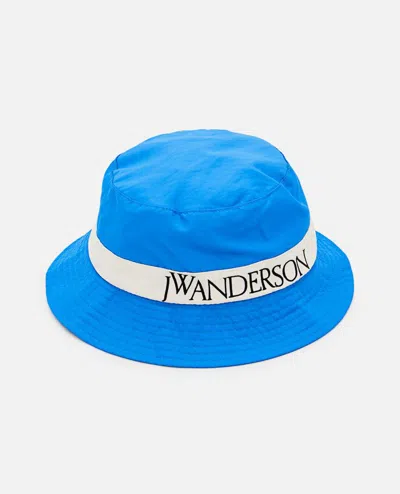 Jw Anderson Logo Bucket Hat In Clear Blue