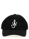 Jw Anderson Curved Peak Logo Embroidered Baseball Cap In Black