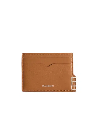 Jw Anderson Logo Card Holder In Tan