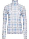 Jw Anderson J. W. Anderson Fitted Turtleneck With All-over Logo Print In Blue