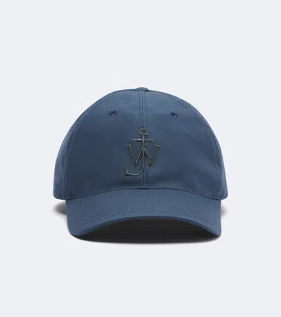Jw Anderson Logo Cotton Baseball Cap In Blue