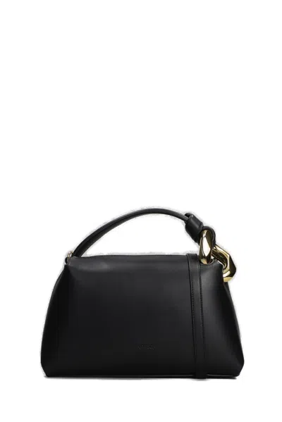 Jw Anderson 'corner' Structured Handbag Top Handle In Black