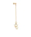 Jw Anderson Asymmetric Drop Chain Anchor Earrings In Gold