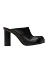 Jw Anderson Black Paw Leather Mules In Black
