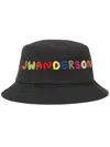 Jw Anderson Logo-embroidered Bucket Hat In Black