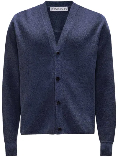 Jw Anderson Logo-embroidered Cardigan In Black