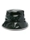 Jw Anderson Logo Embroidered Coated Denim Bucket Hat In Green