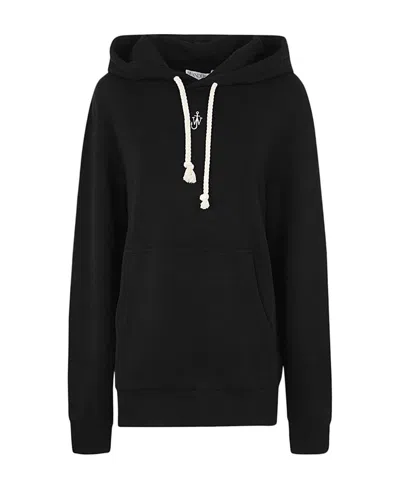 JW ANDERSON JW ANDERSON LOGO MOTIF EMBROIDERED DRAWSTRING HOODIE