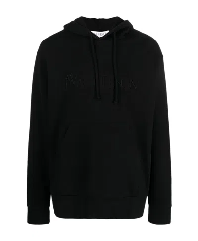 JW ANDERSON JW ANDERSON LOGO EMBROIDERED DRAWSTRING HOODIE