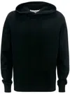 Jw Anderson Logo-embroidered Cotton Hoodie In Schwarz