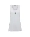 Jw Anderson Crew Neck Ribbed Sleeveless Top Straight Hem In White