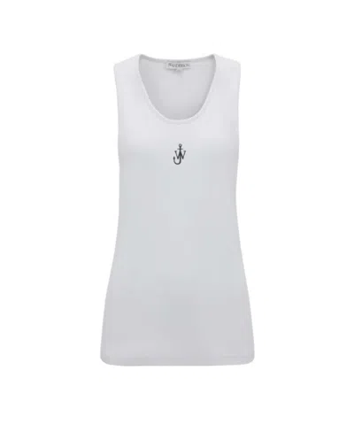JW ANDERSON LOGO-EMBROIDERED COTTON TANK TOP