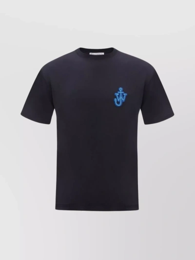 JW ANDERSON LOGO EMBROIDERED CREW NECK T-SHIRT