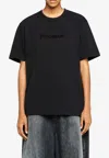 Jw Anderson Logo Embroidered Crewneck T-shirt In Black