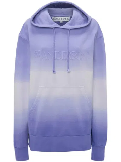 JW ANDERSON LOGO-EMBROIDERED GRADIENT HOODIE