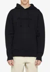 Jw Anderson Logo Embroidered Hooded Sweatshirt In Black