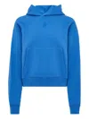 Jw Anderson Anchor Logo Embroidered Crop Hoodie In Blue