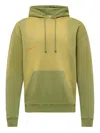 Jw Anderson Aged Logo Hoodie Featuring Drawstring Hood In Green