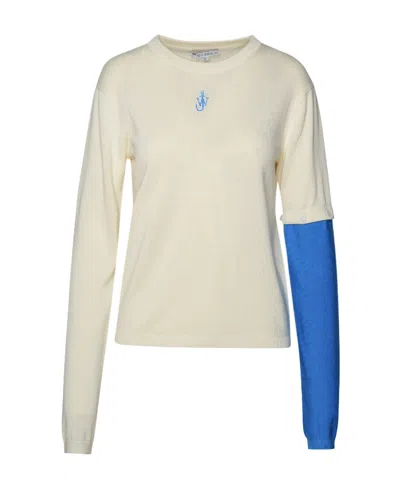 Jw Anderson Logo-embroidered Long-sleeve Jumper In Nude