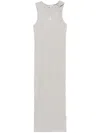Jw Anderson Logo-embroidered Maxi Dress In Grey