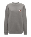 Jw Anderson Logo-embroidered Organic Cotton Sweatshirt In Gray