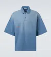 Jw Anderson Oversized Logo Embroidered Polo Shirt In Blue