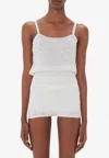 Jw Anderson Logo-embroidered Pointelle Tank Top In White