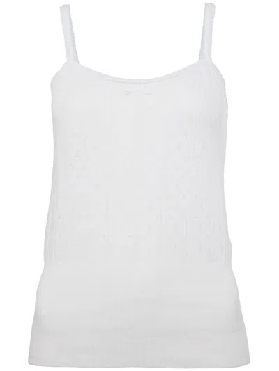 Jw Anderson Cotton-cashmere Pointelle Cami Top In White