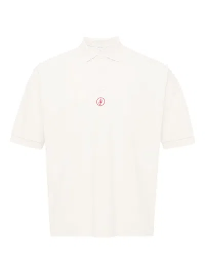 Jw Anderson Polo Collared Shirt Short Sleeves In Neutral