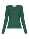 Jw Anderson Round Neck Long Sleeve T-shirt In Green
