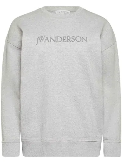 Jw Anderson Logo-embroidered Sweatshirt In White