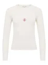 Jw Anderson Crew Neck Long Sleeves Ribbed Cuffs In White