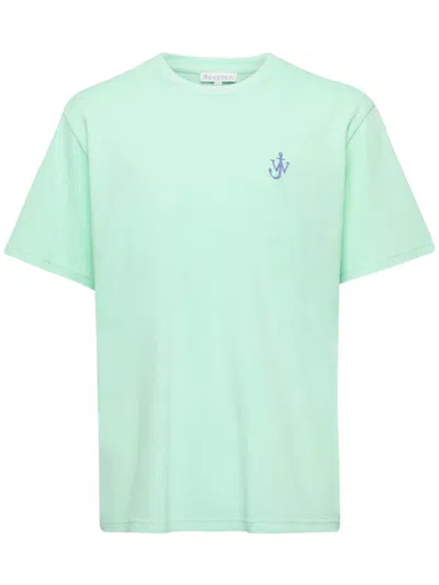 Jw Anderson Logo-embroidered T-shirt In Green