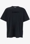 Jw Anderson Logo Embroidered T-shirt In Black