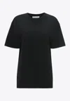 Jw Anderson Logo-embroidered T-shirt In Black