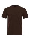 Jw Anderson Anchor Embroidered Cotton T-shirt In Brown