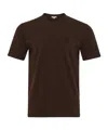 Jw Anderson Anchor Embroidered Cotton T-shirt In Brown
