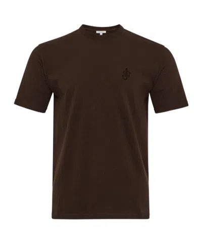 Jw Anderson Anchor Embroidery T-shirt In Brown