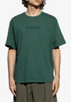 Jw Anderson Logo Embroidered T-shirt In Green