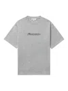 Jw Anderson Gray Flocked Logo T-shirt In Grey