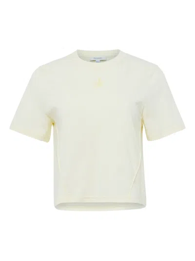 Jw Anderson Logo-embroidered T-shirt In Yellow